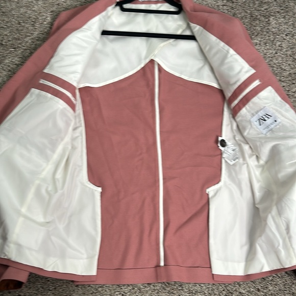 Zara dusty rose wedding pantsuit size 40 blazer 32 pant - Picture 14 of 16